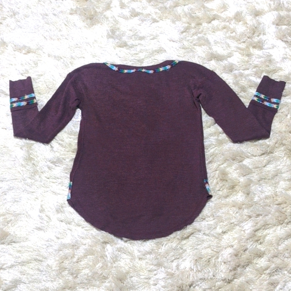 Free People We The Free Rainbow Thermal Wine XS - Picture 4 of 7